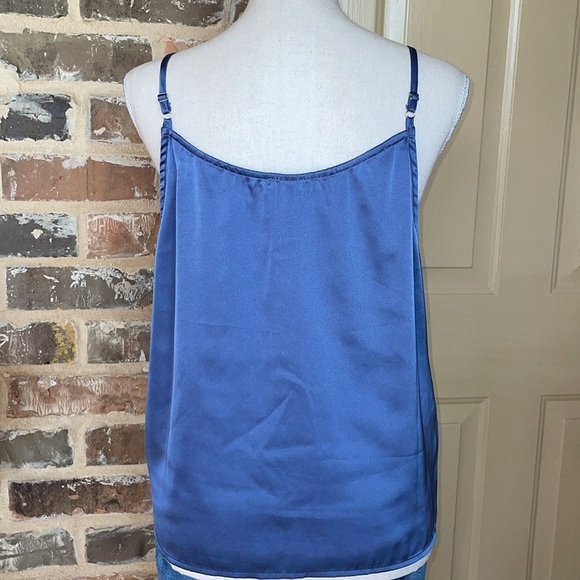 RO&DE Anthropologie Silky Satin & Lace Camisole Mediterranean Blue Feminine NEW - Picture 6 of 13